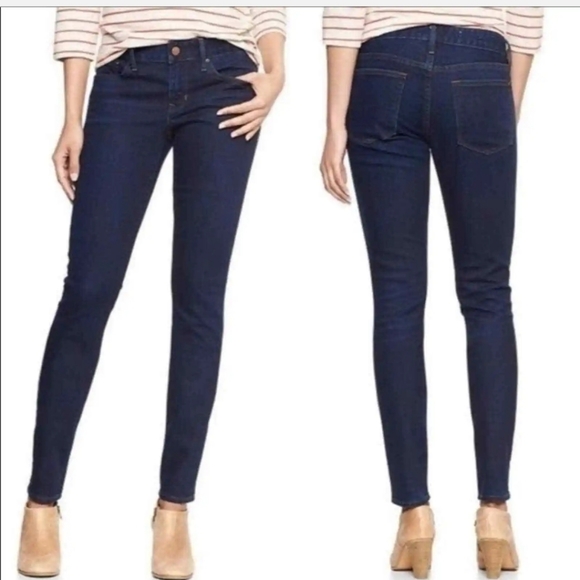 GAP 1969 ALWAYS SKINNY WOMENS JEANS SIZE 26 S DARK BLUE DENIM PRE-OWNED - Picture 3 of 17